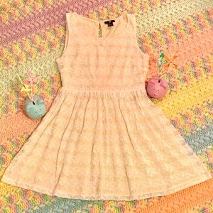 H&M Cream Ivory Dress w/ White Lace Overlay Medium